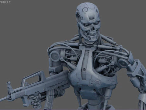 Terminator T-800 Endo Salvation Diorama T2 Improved Version 3D Принт Модель