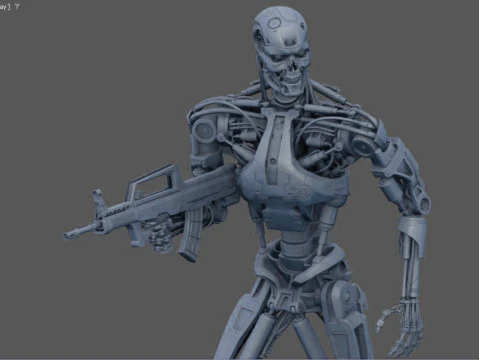 Terminator T-800 Endo Salvation Diorama T2 Improved Version 3D Принт Модель