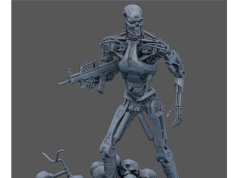 Terminator T-800 Endo Salvation Diorama T2 Improved Version 3D Принт Модель