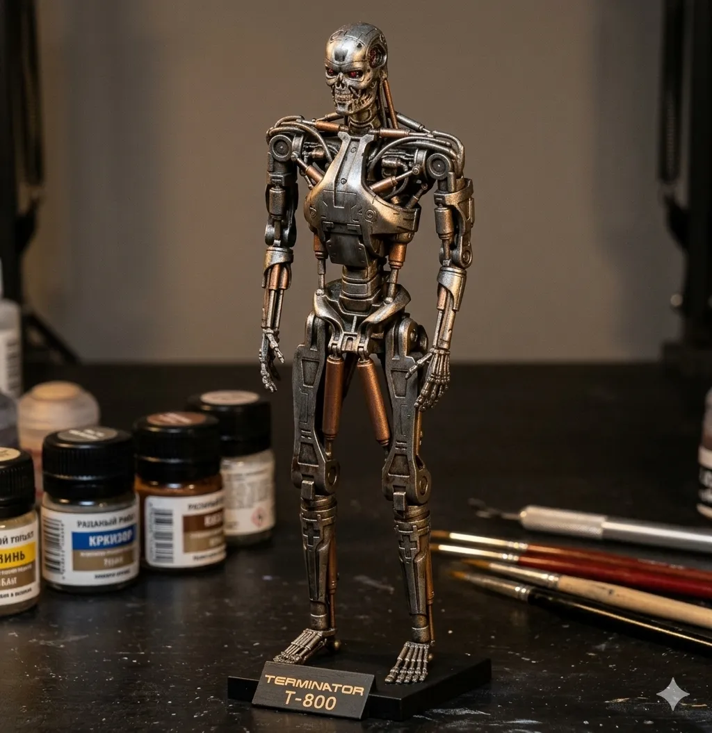 Terminator T800 Salvation Endoskeleton Pose 1 3D Print Model .c4d .max .obj .3ds .fbx .stl .blend 