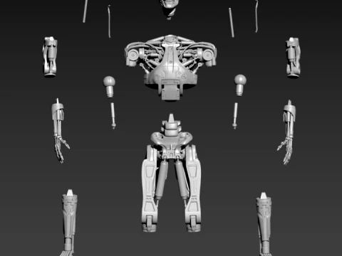 Terminator T800 Salvation Endoskeleton Pose 1 3D Print Model