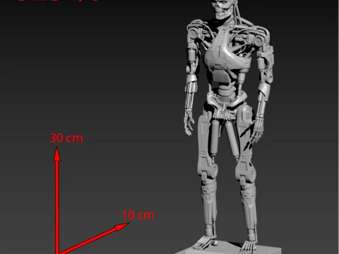 Terminator T800 Salvation Endoskeleton Pose 1 3D Print Model