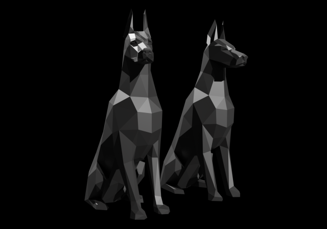 doberman polygonal dogs ready for 3d printing Model Cetak 3D .c4d .max .obj .3ds .fbx .stl .blend 