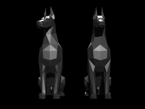 doberman polygonal dogs ready for 3d printing 3D Print Model