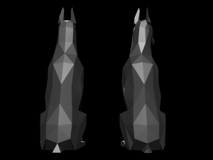 doberman polygonal dogs ready for 3d printing Model Cetak 3D