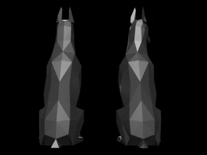 doberman polygonal dogs ready for 3d printing 3D Print Model