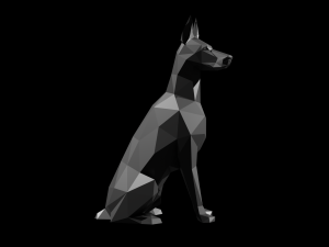 doberman polygonal dogs ready for 3d printing Model Cetak 3D