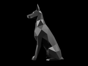 doberman polygonal dogs ready for 3d printing Model Cetak 3D