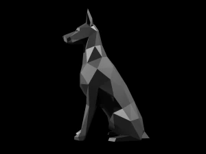 doberman polygonal dogs ready for 3d printing 3D Print Model