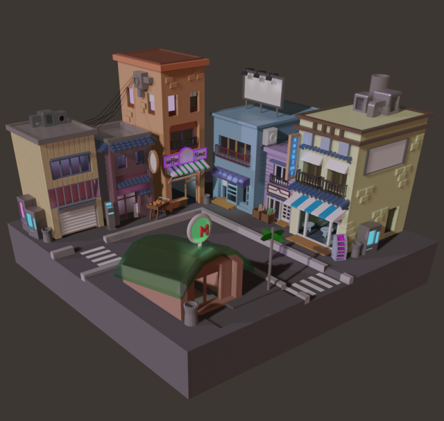 japanstreet 3D Model .c4d .max .obj .3ds .fbx .stl .blend 