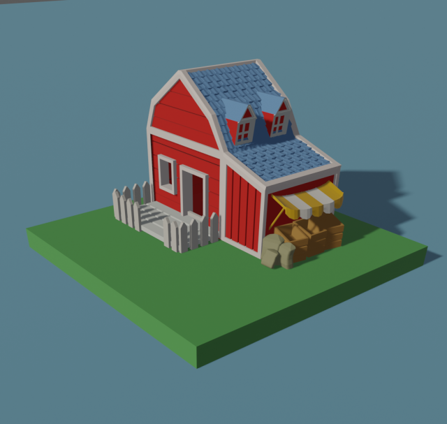 red house 3D Model .c4d .max .obj .3ds .fbx .stl .blend 