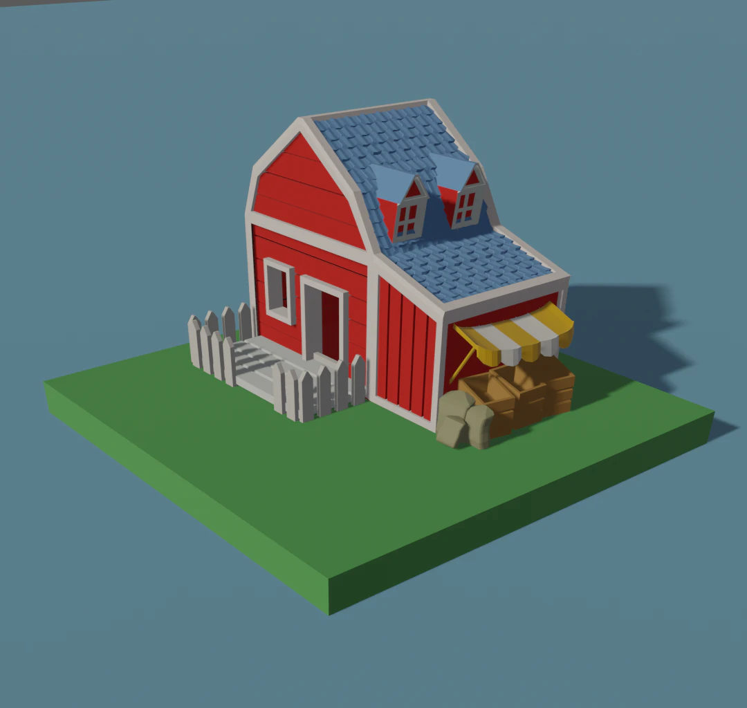 red house 3D Model .c4d .max .obj .3ds .fbx .stl .blend 