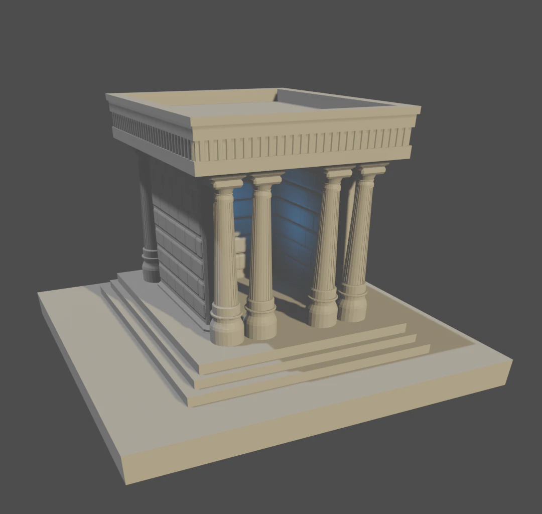 roman building 3D Model .c4d .max .obj .3ds .fbx .stl .blend 