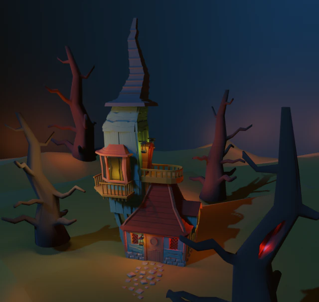 casa da bruxa Modelo 3D .c4d .max .obj .3ds .fbx .stl .blend 