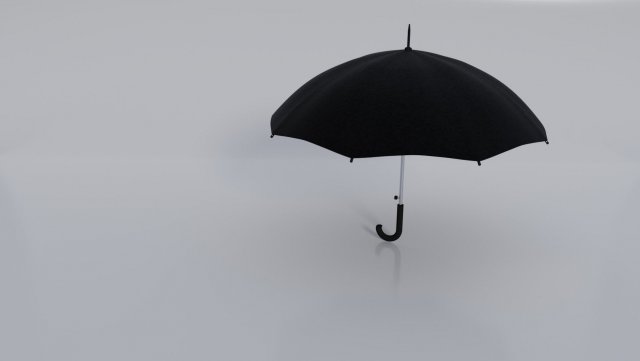 black umbrella 3D Model .c4d .max .obj .3ds .fbx .stl .blend