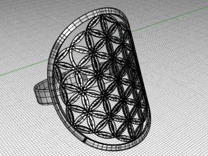 flower of life ring Modello 3D