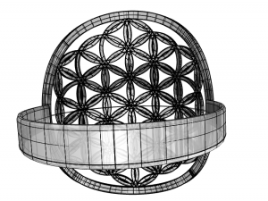flower of life ring Modello 3D