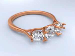 anel de diamante Modelo 3D