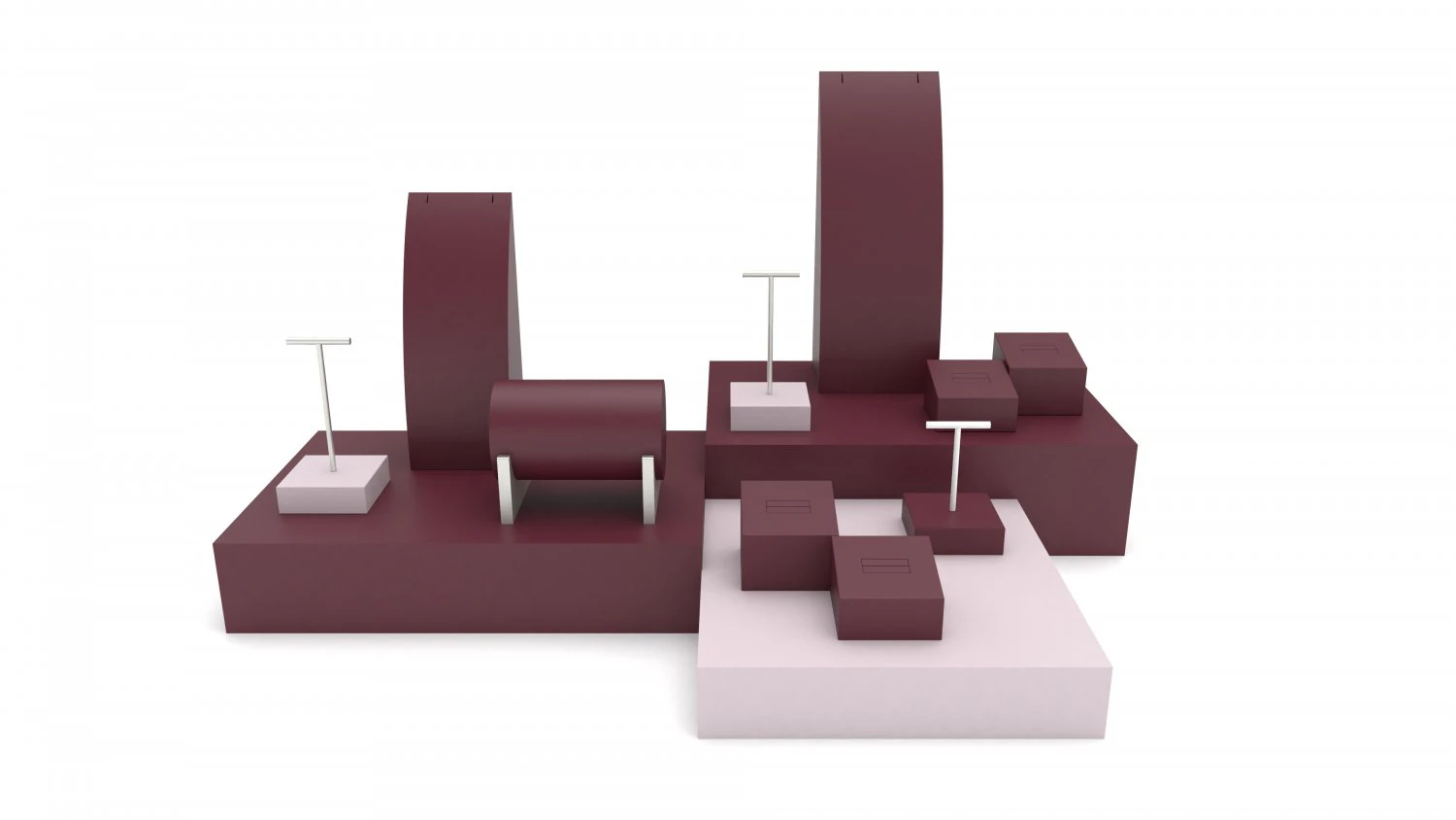 jewellery displays set 3D Model .c4d .max .obj .3ds .fbx .stl .blend 