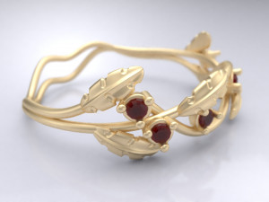 leafs and diamonds ring 3D 模型