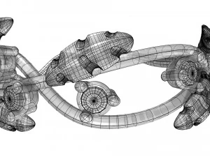 leafs and diamonds ring 3D Model