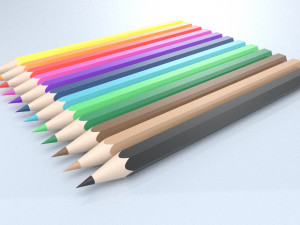 set 12 colored pencils Modelo 3D