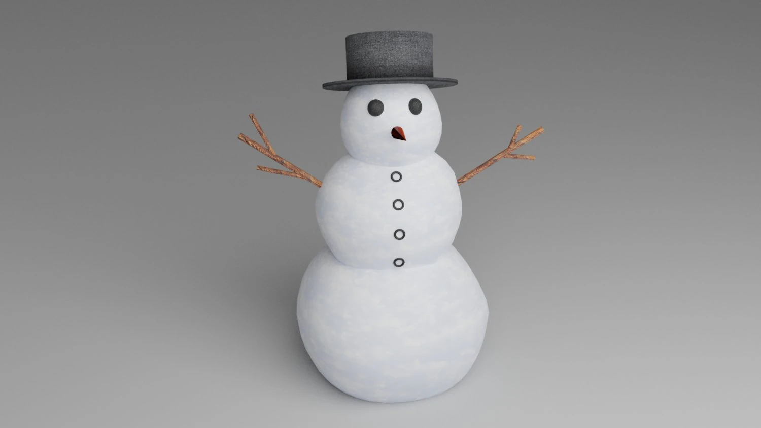 realistic snowman 3D Model .c4d .max .obj .3ds .fbx .stl .blend 