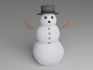 realistic snowman Model 3D