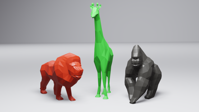 low poly african animal collection 3D प्रिंट मॉडल .c4d .max .obj .3ds .fbx .stl .blend 