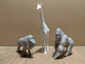 low poly african animal collection 3D प्रिंट मॉडल