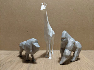 low poly african animal collection 3D Print Model