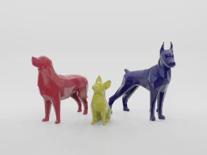 collection de chiens low poly Modèles 3D en vedette