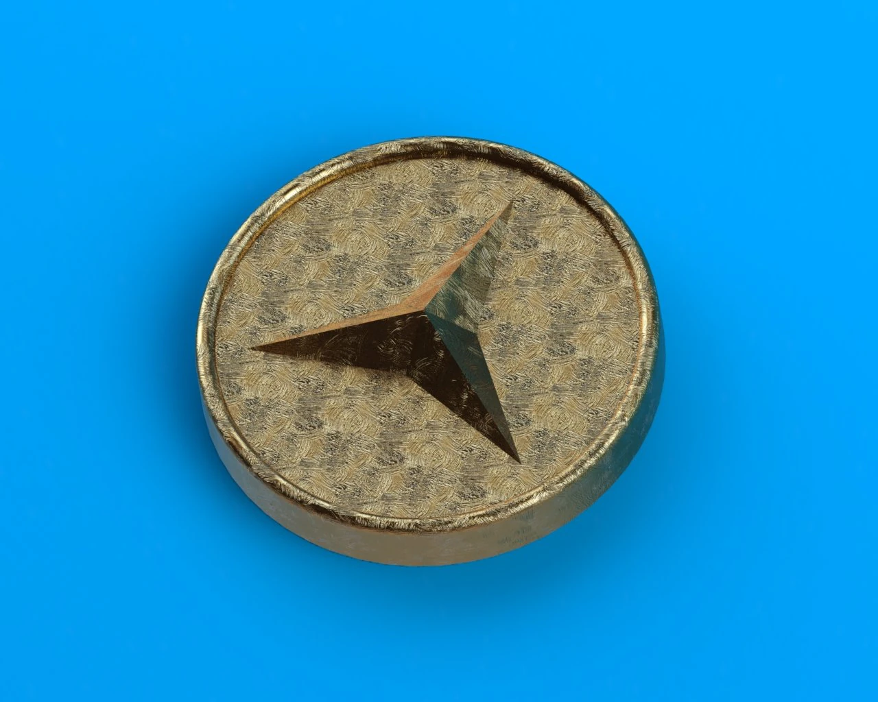 three-pointed star insignia 3D Print Model .c4d .max .obj .3ds .fbx .stl .blend 