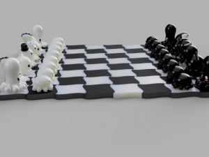 chess with kawai octopus design 3d print model Modèles 3D en vedette
