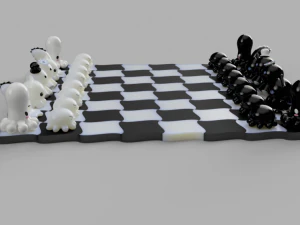 chess with kawai octopus design 3d print model 3D Print Model