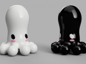 chess with kawai octopus design 3d print model Modèles 3D en vedette