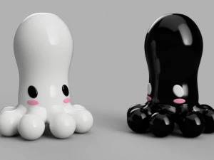 chess with kawai octopus design 3d print model 3D Print Model