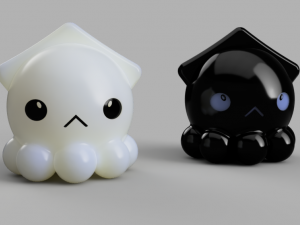 chess with kawai octopus design 3d print model Modèles 3D en vedette