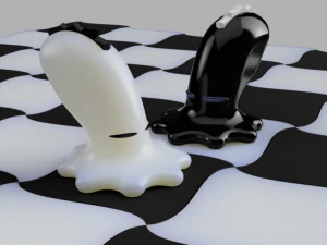 chess with kawai octopus design 3d print model 3D Print Model