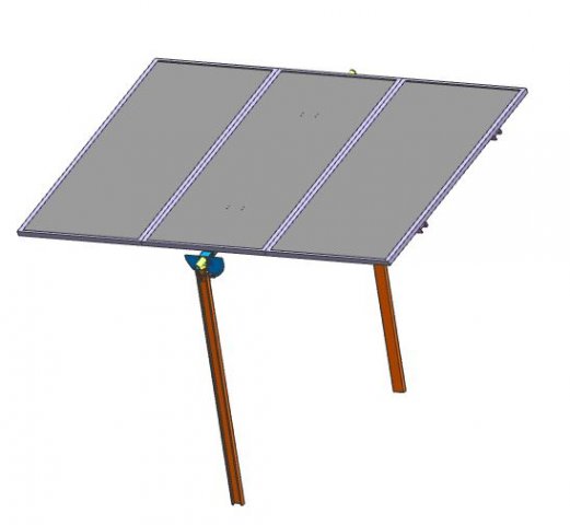 single axis solar tracker stand Modelo 3D .c4d .max .obj .3ds .fbx .stl .blend 