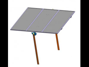 einachsiger Solar-Tracker-St&auml;nder 3D Modell