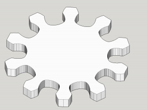 gear wheel 10 teeth 10cm diameter modul 1cm 3D 模型