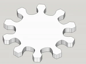 koło zębate 10 zęb&oacute;w średnica 10cm moduł 1cm Model 3D