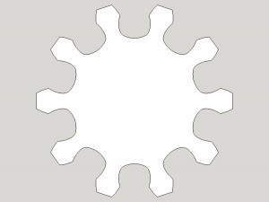 gear wheel 10 teeth 10cm diameter modul 1cm Modello 3D