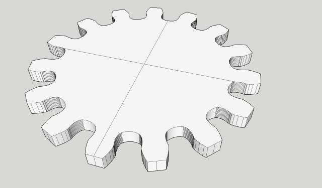 gear wheel 15 teeth 15cm diameter modul 1cm 3D Модель .c4d .max .obj .3ds .fbx .stl .blend