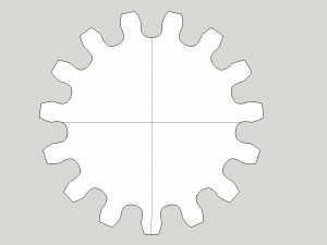 gear wheel 15 teeth 15cm diameter modul 1cm 3D Модель