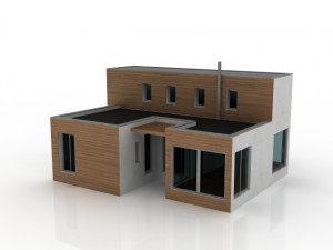 cottage with an operational roof in the art nouveau style 3D Model