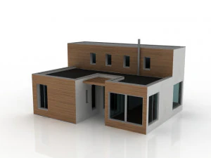 caba&ntilde;a con techo operativo en estilo art nouveau Modelo 3D