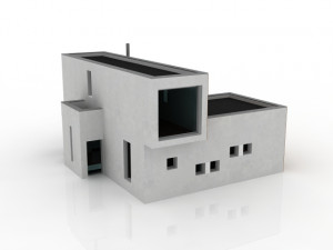 cottage with an operational roof in the art nouveau style 3D Model