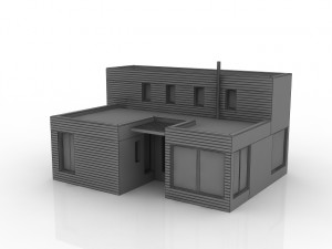 cottage with an operational roof in the art nouveau style 3D Model